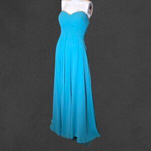 Strapless Blue Maxi Dress